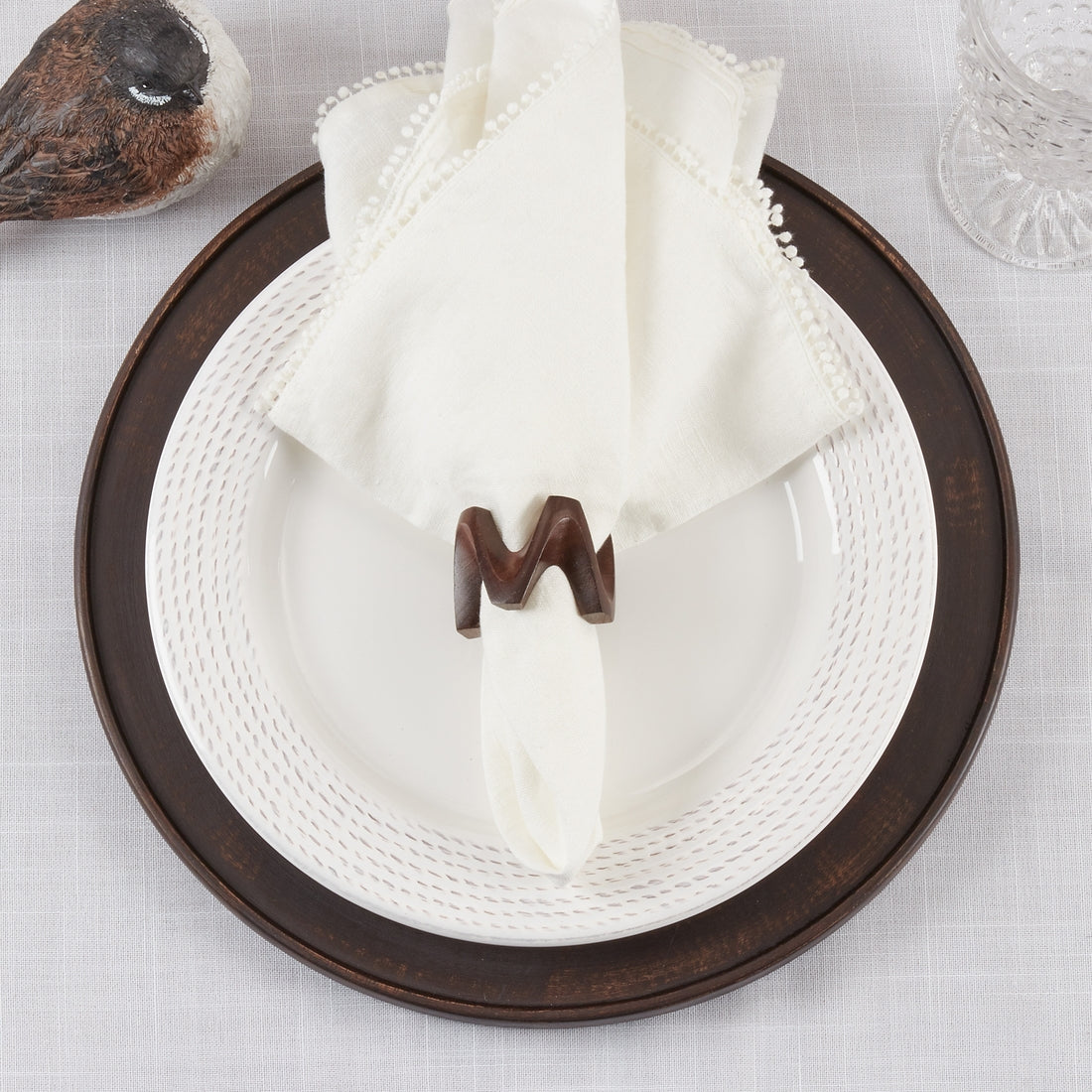 Wood W Napkin Ring Underhill