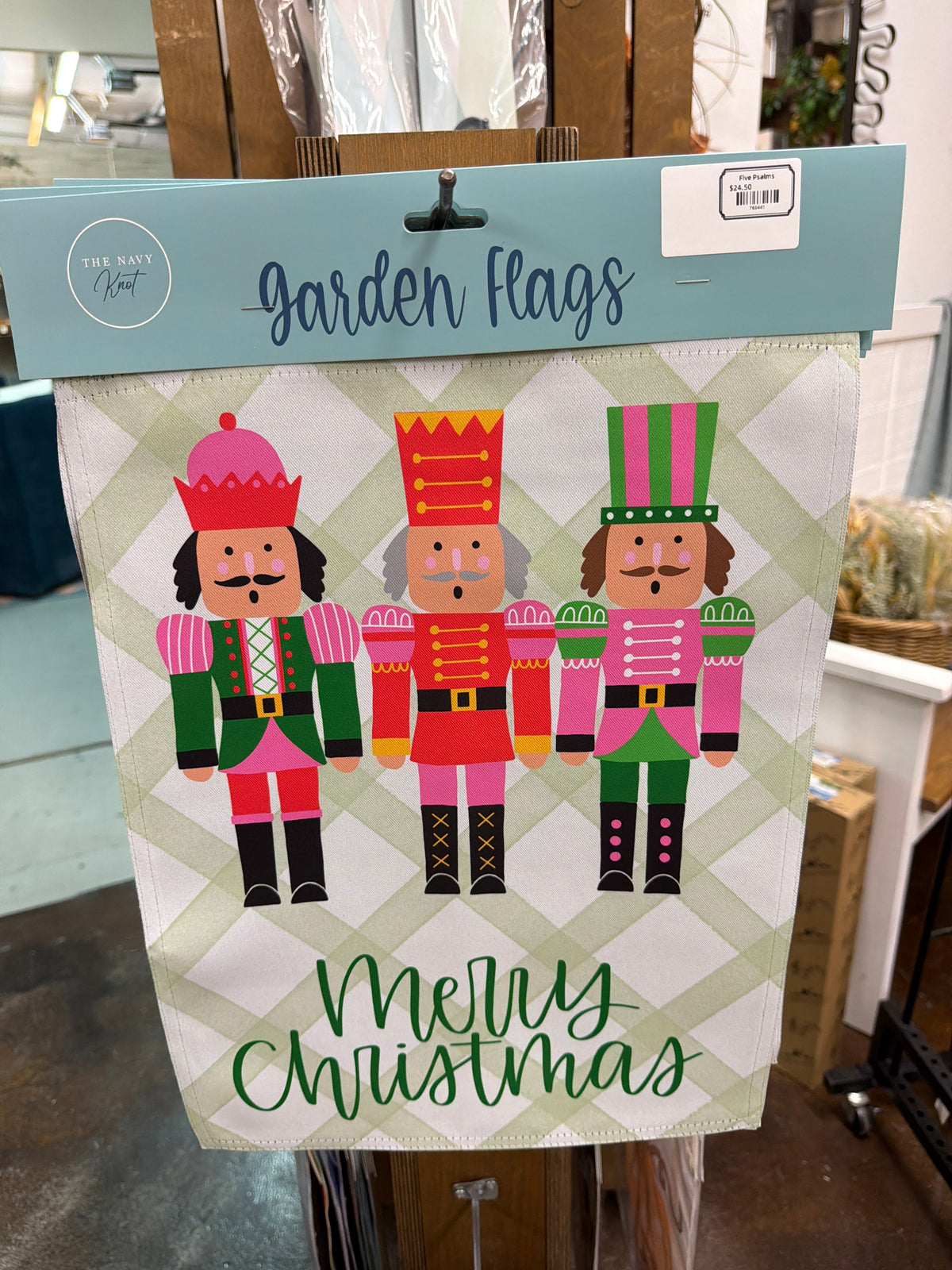 Christmas Garden Flag Preppy Nutcrackers