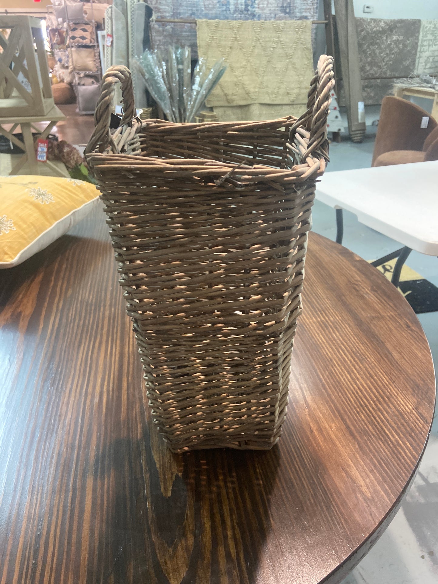 16.5” Tall Grey Willow Basket