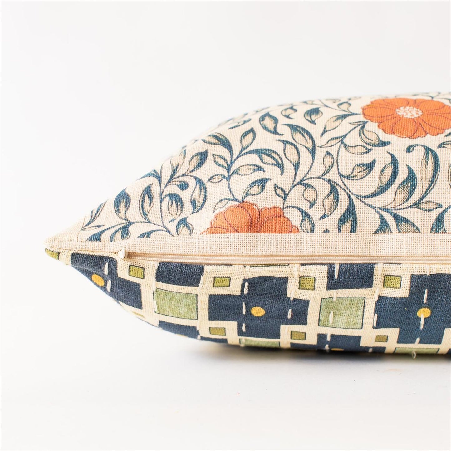 Reversible Lumbar Pillow Terracotta Floral