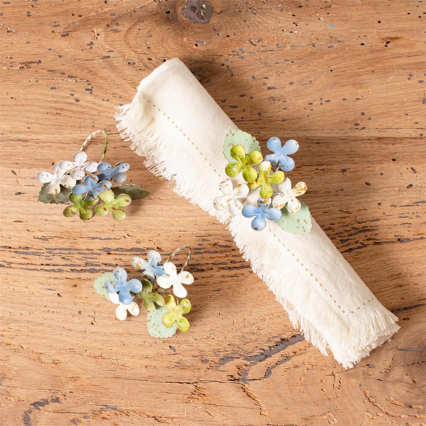 Napkin Ring Dainty Metal Hydrangea