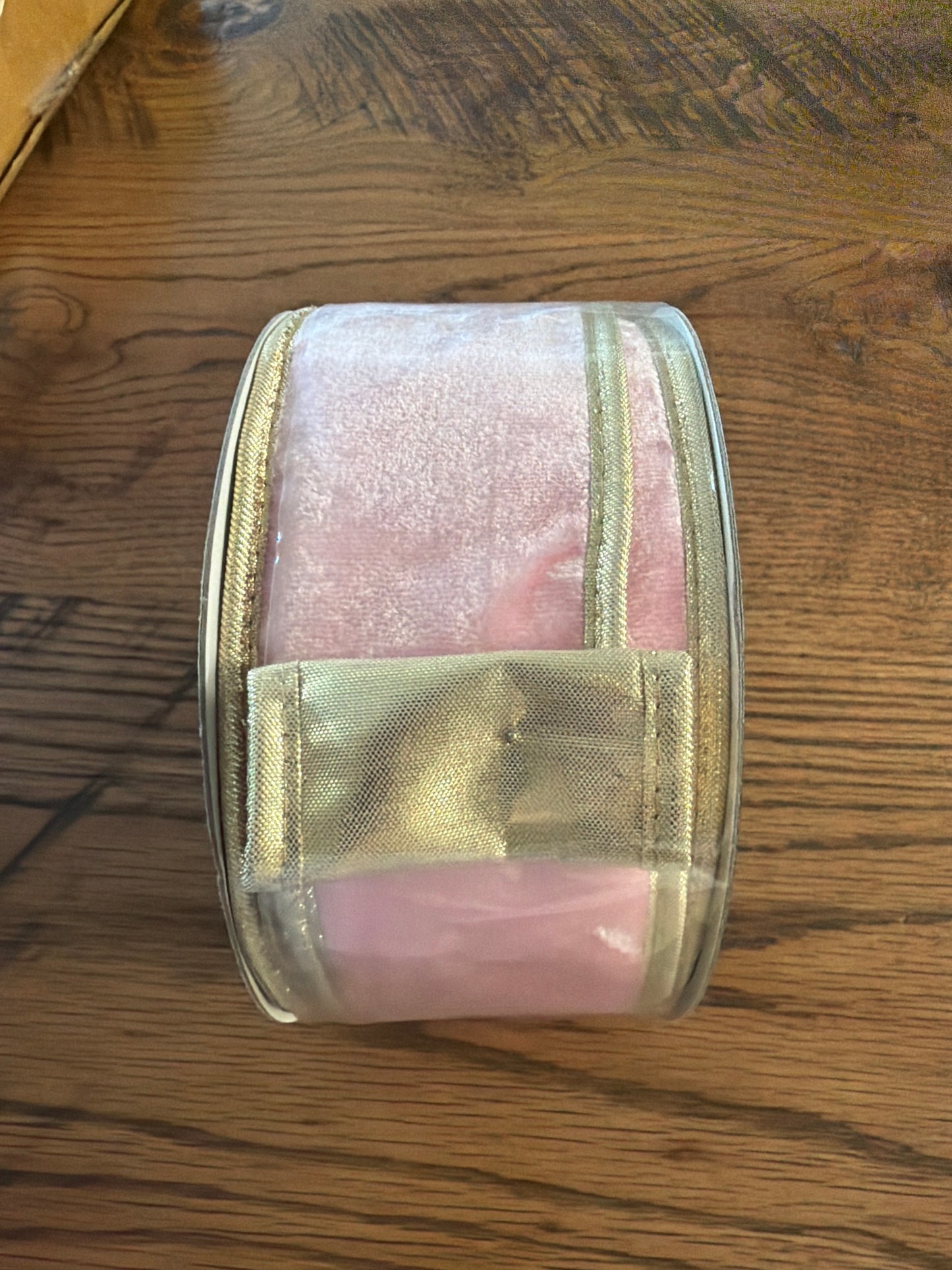 John Mark Pink Velvet Double Fused Metallic Dupion Gold Piping