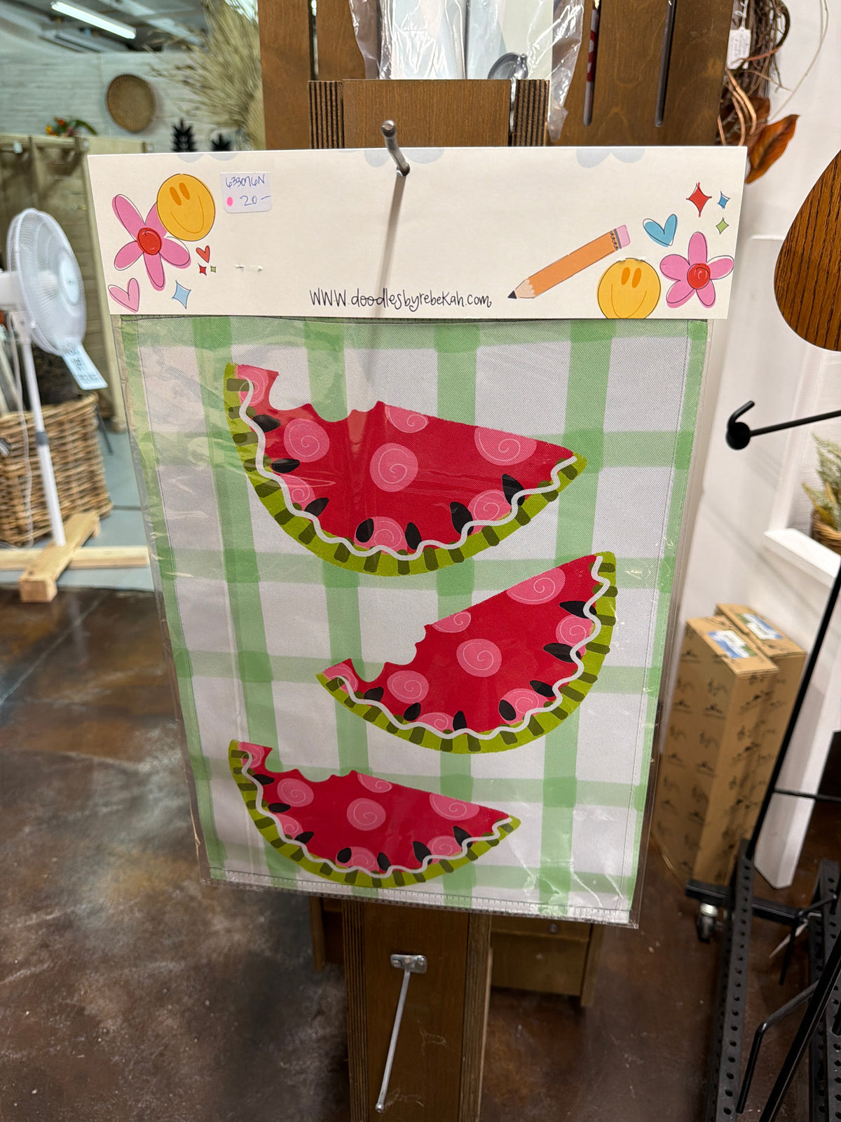 watermelon garden flag - doodles by rebekah