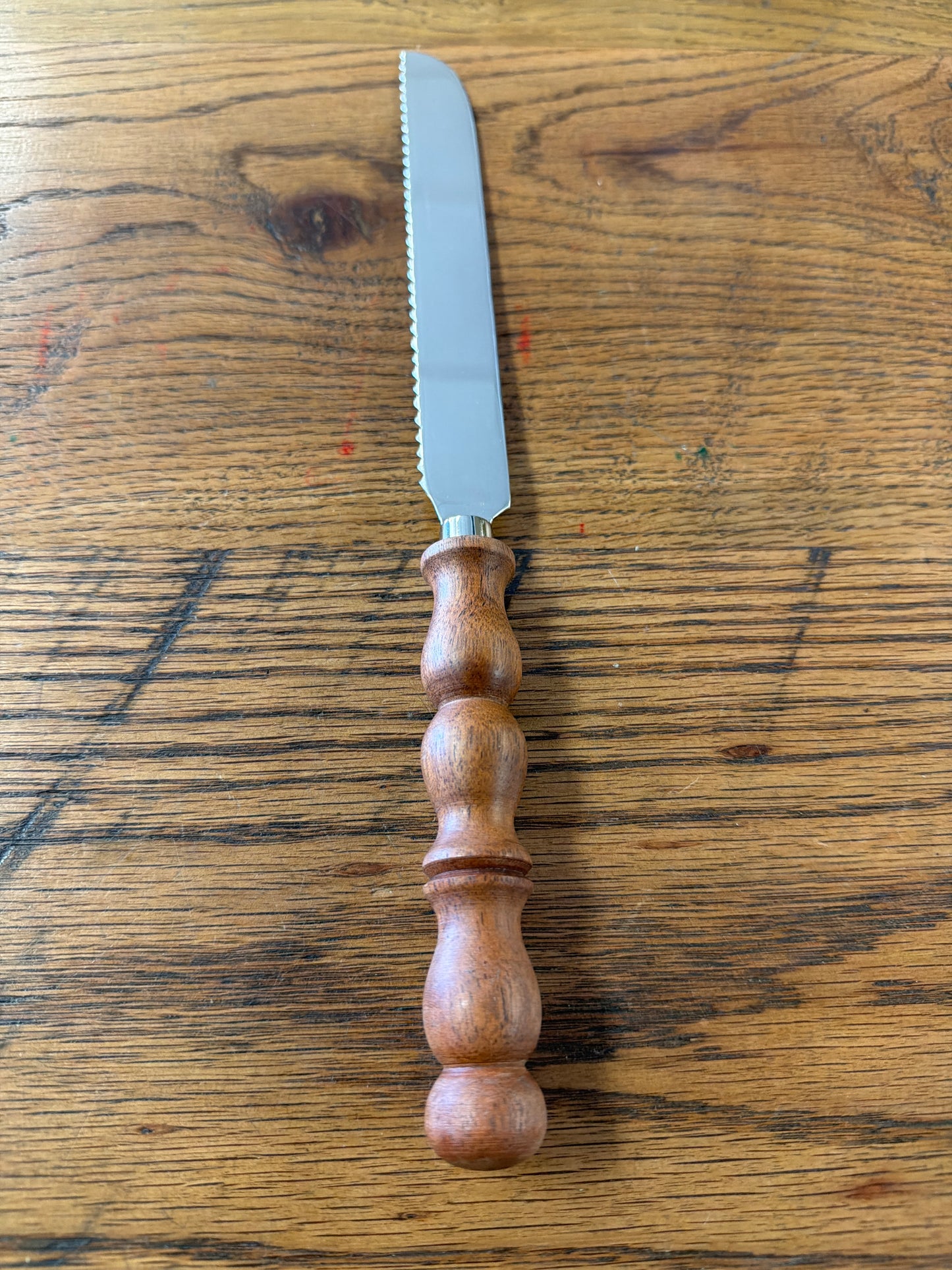 Serrated Bread Knife, Wood Handle