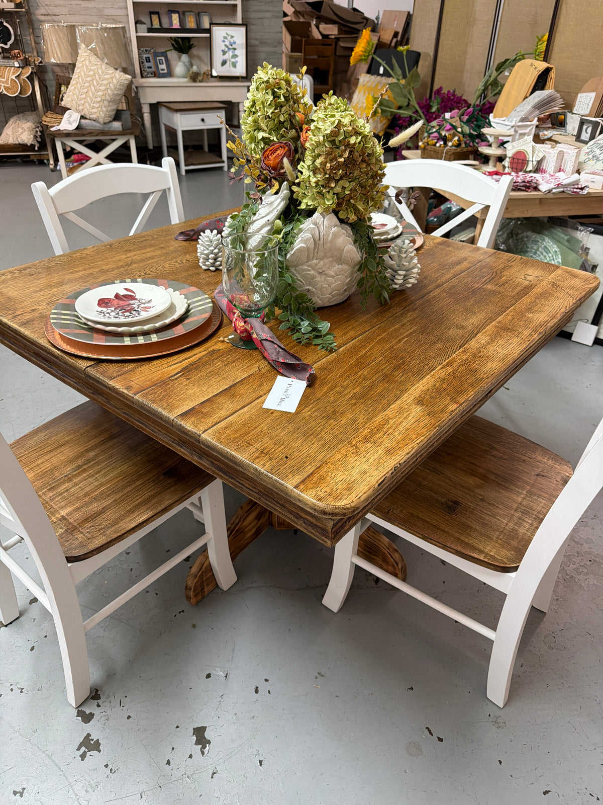 Antique Table With Four Chairs