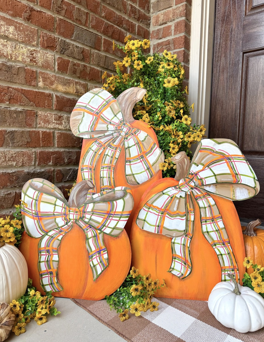 Modern Plaid Pumpkin-LARGE