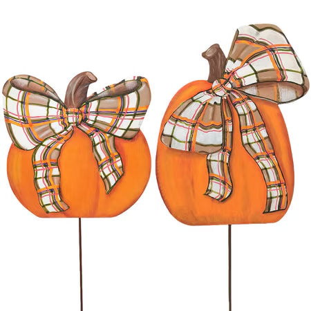 Metal Plaid Pumpkin- Medium