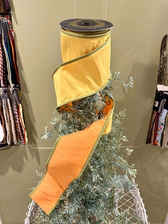 John Mark Dupion Double Fused Yellow Contrasting Dupion Trim Ribbon