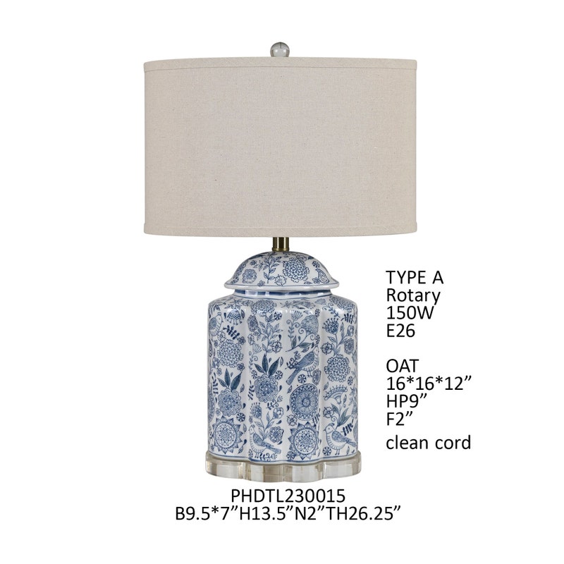Petal & Plume Porcelain Lamp (Rosemary Graham)