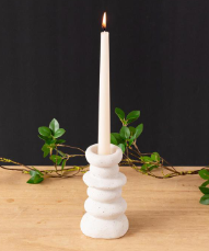 Abstract Stoneware Taper Candleholder