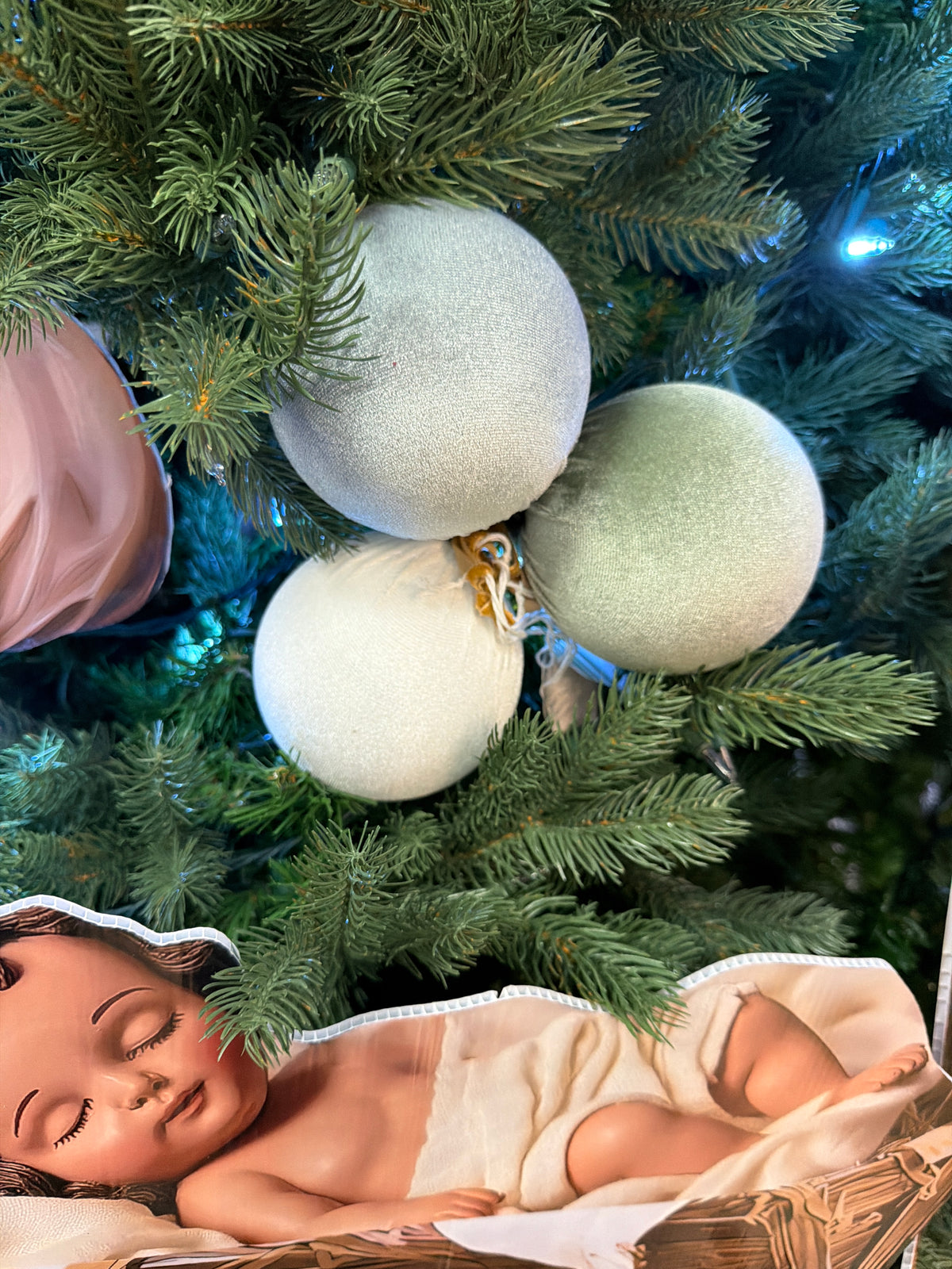 4" Cloth Covered Round Ornament