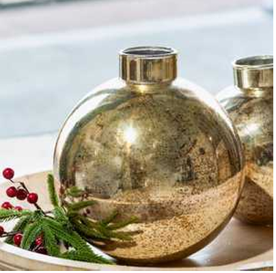 6 Gold Ball Vase