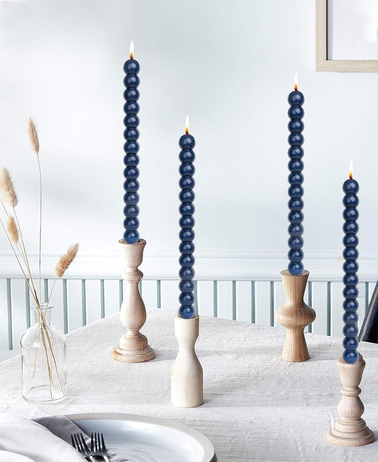 Navy Taper Candle 10"