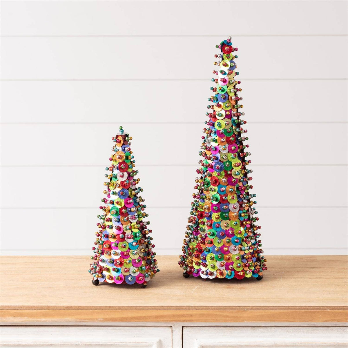 6 Festive Sequin Cone Tree