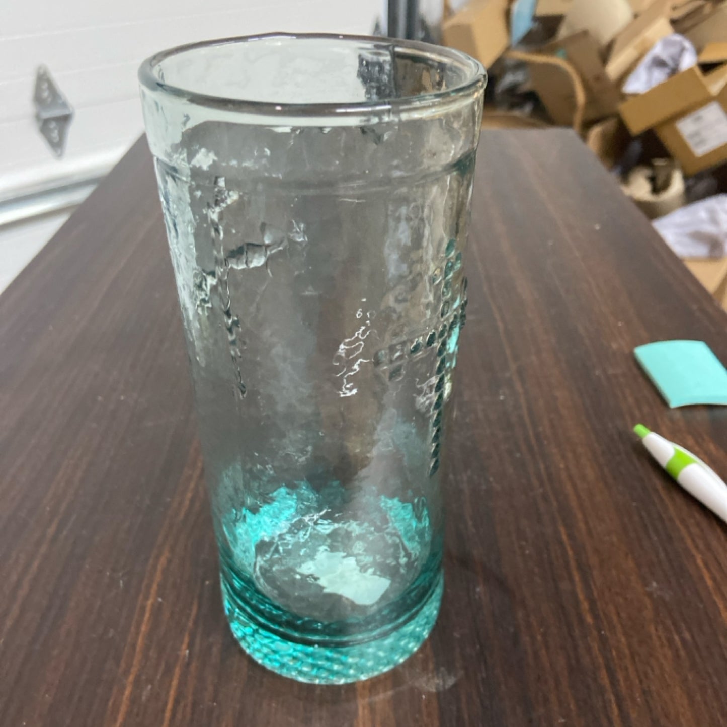 Crl1236-Kal Rustic Glass Candleholder Vase Or Drinkware