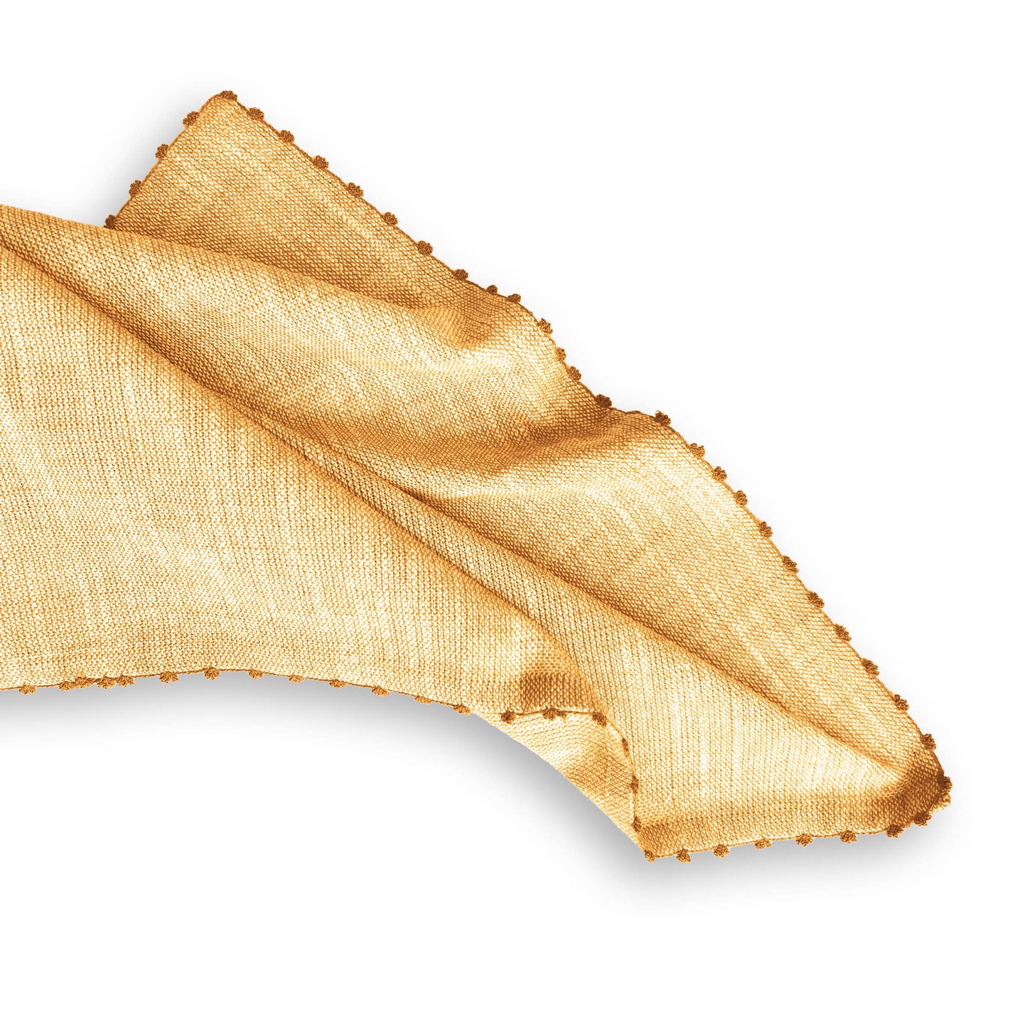 Knotted Edge Ochre Cotton Napkin with Ochre Trim