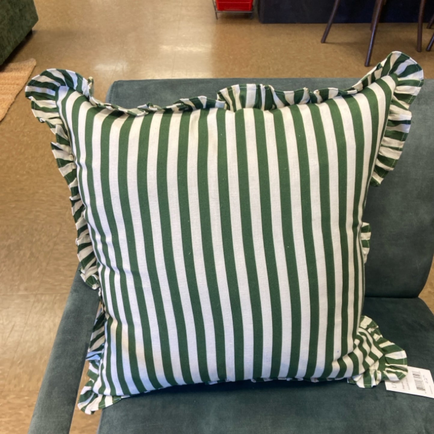 6 Aneatra ruffled 6 cotton blend throw pillow green