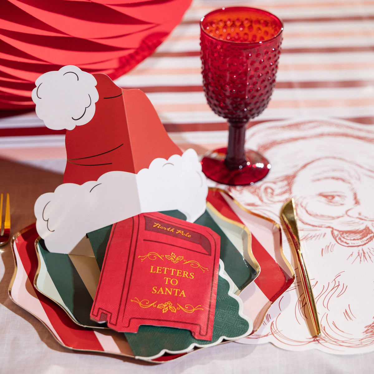 6 Paper Elf Hat Napkin Holders