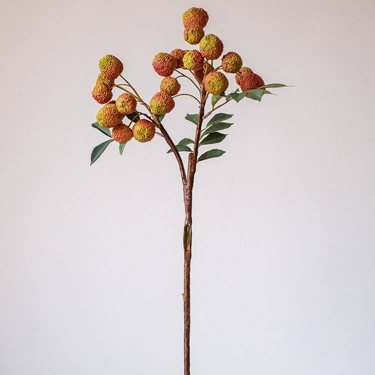 JH107 Artificial Fruit Lychee Stem 27" Tall