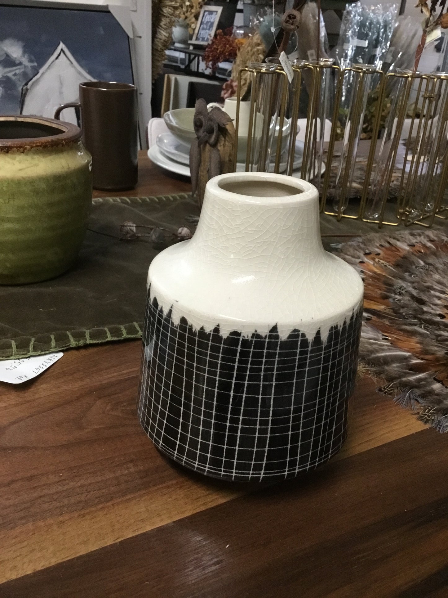 6" Urban Check Vase