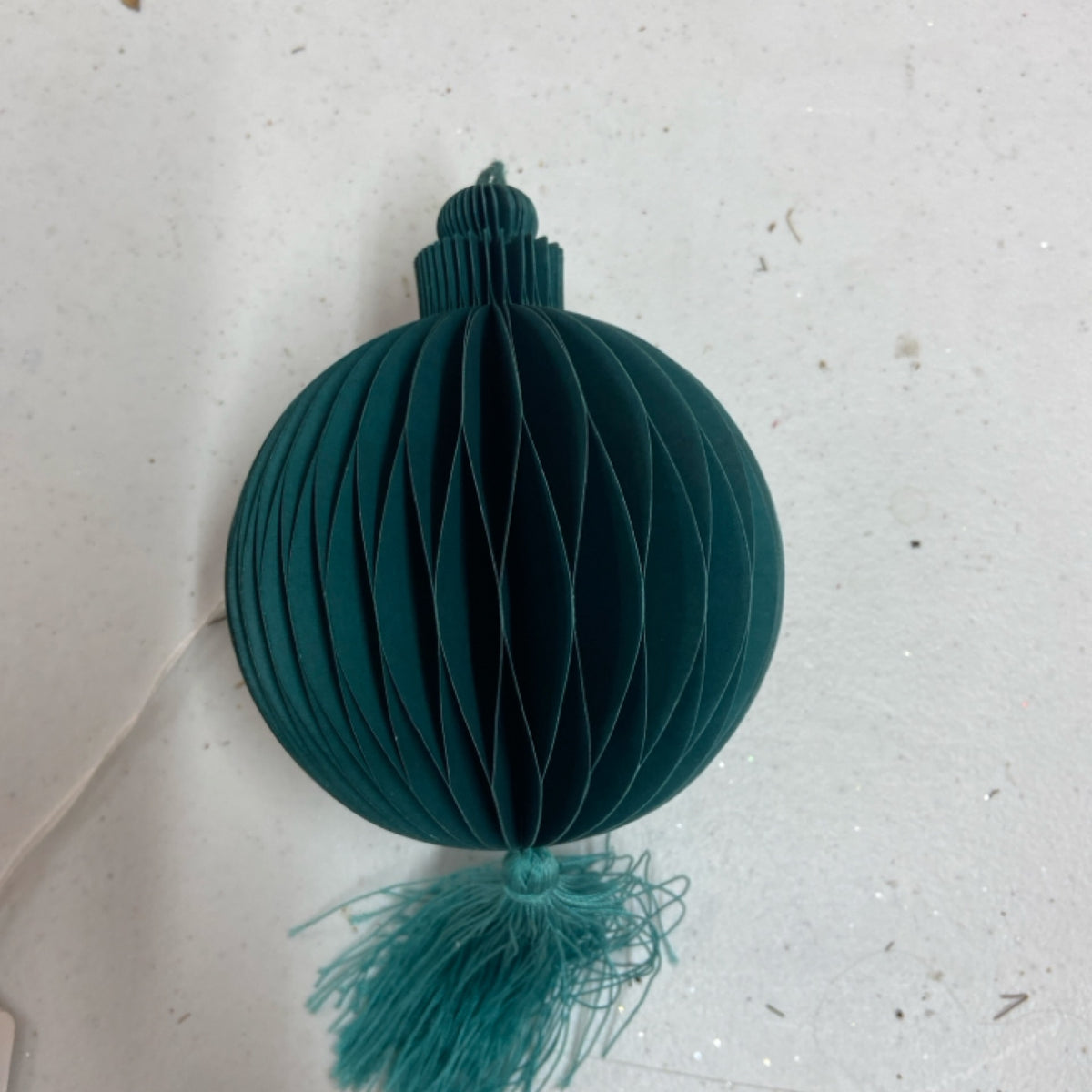 6 G12258 Paper Honey Comb w Tassel teal