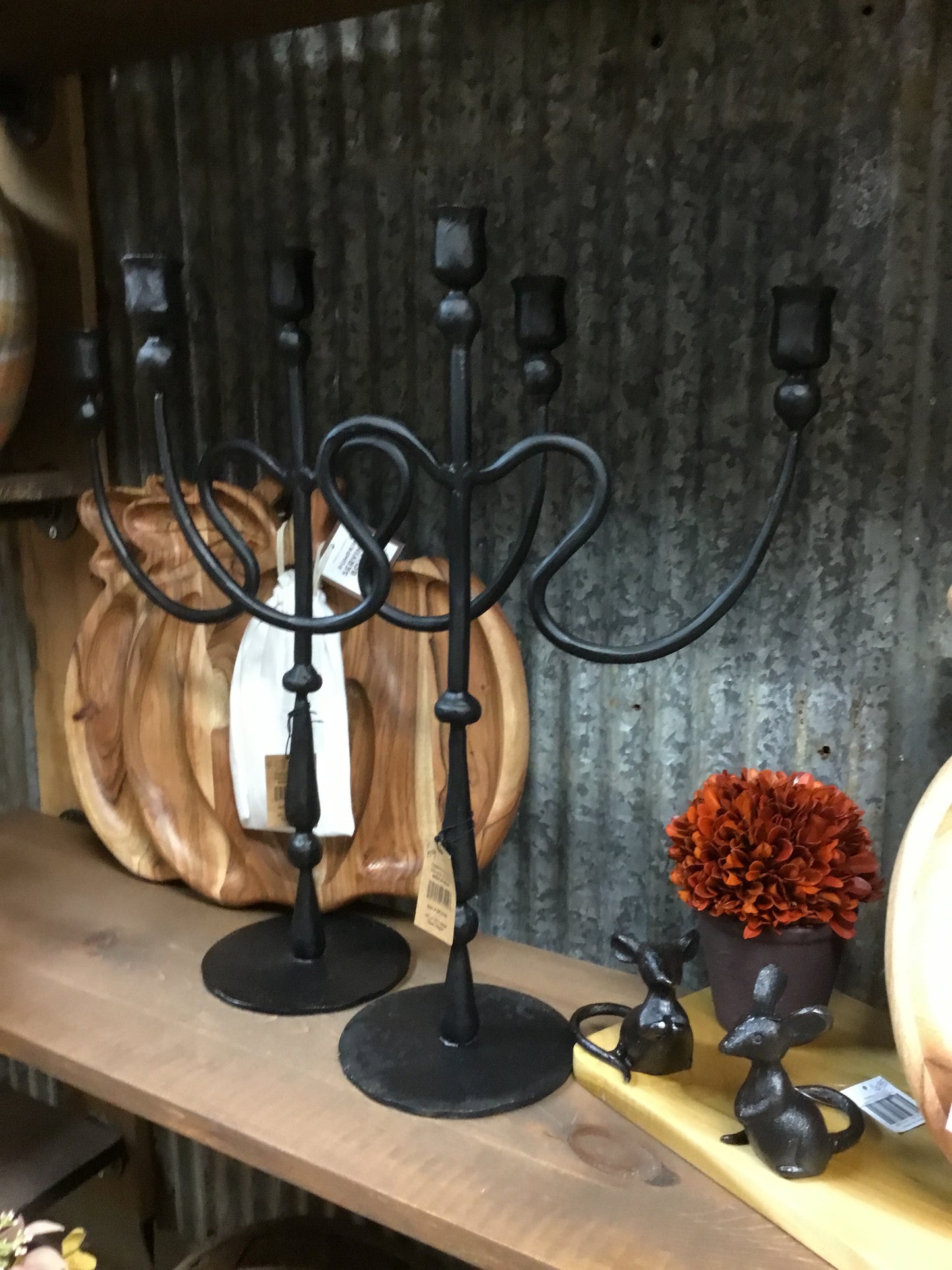 black iron candelabra