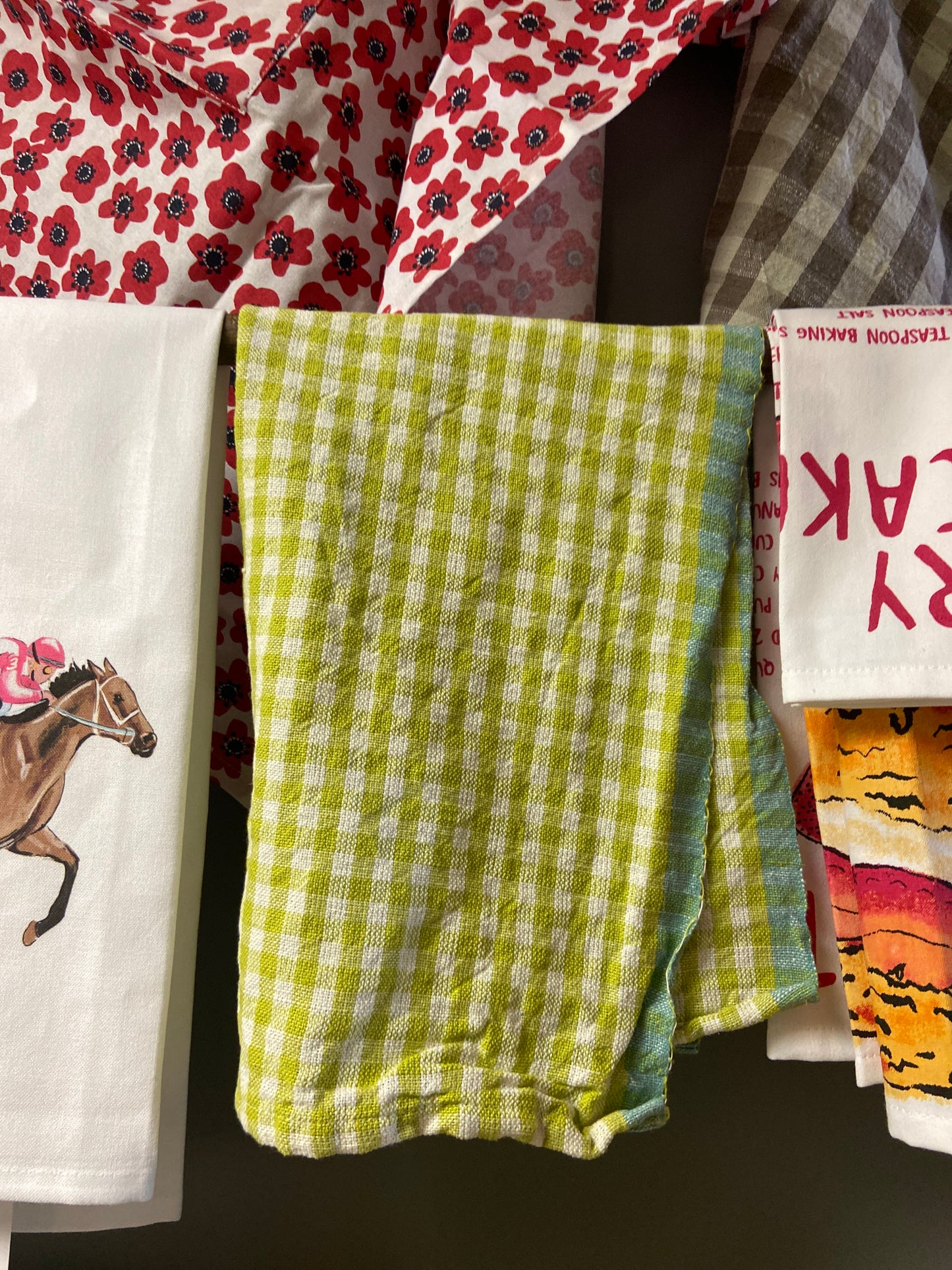 6 G13037 Linen & Cotton Check Dishtowel