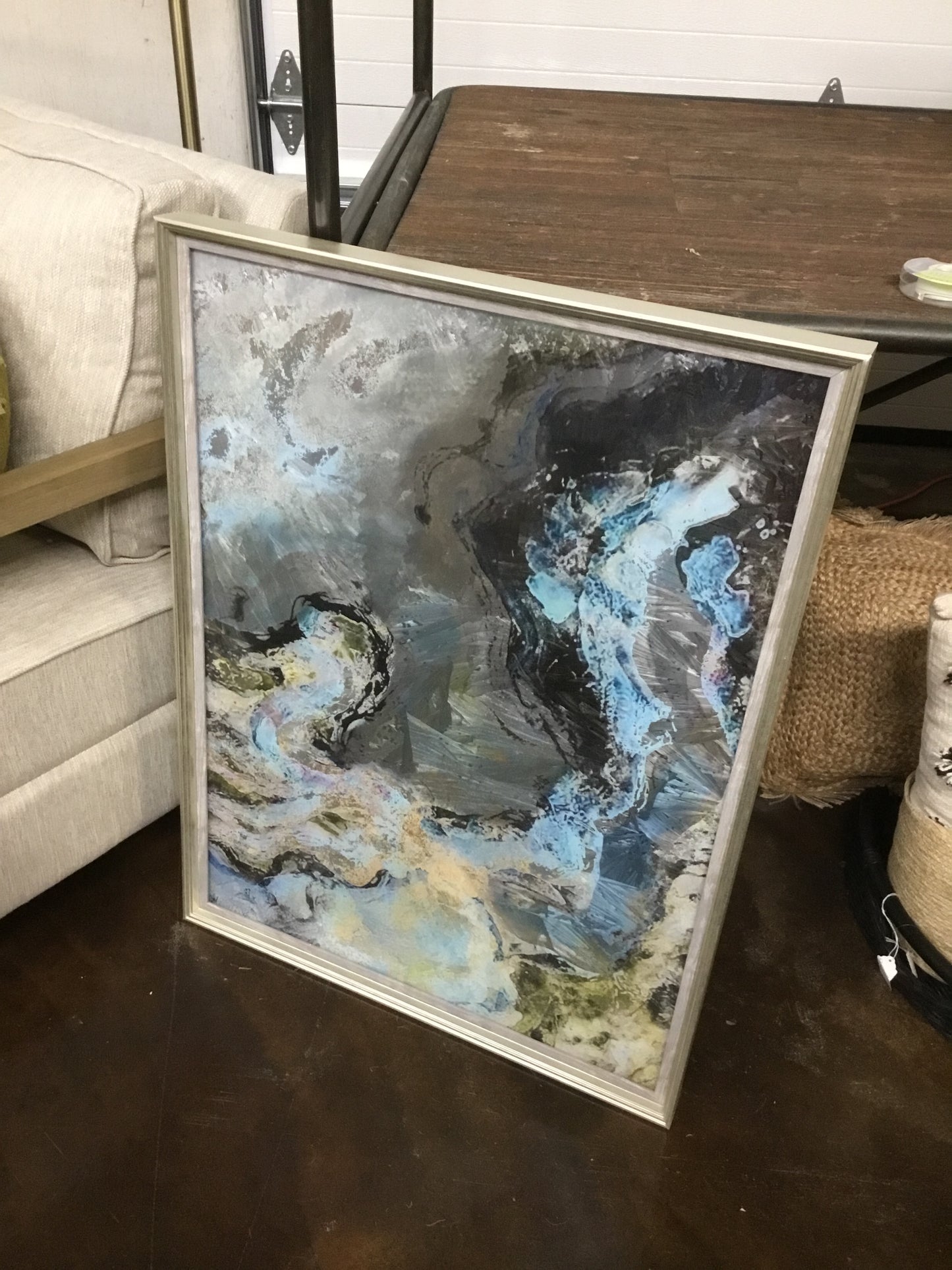 Why006-Tc Blue Geode Abstract Wall Art