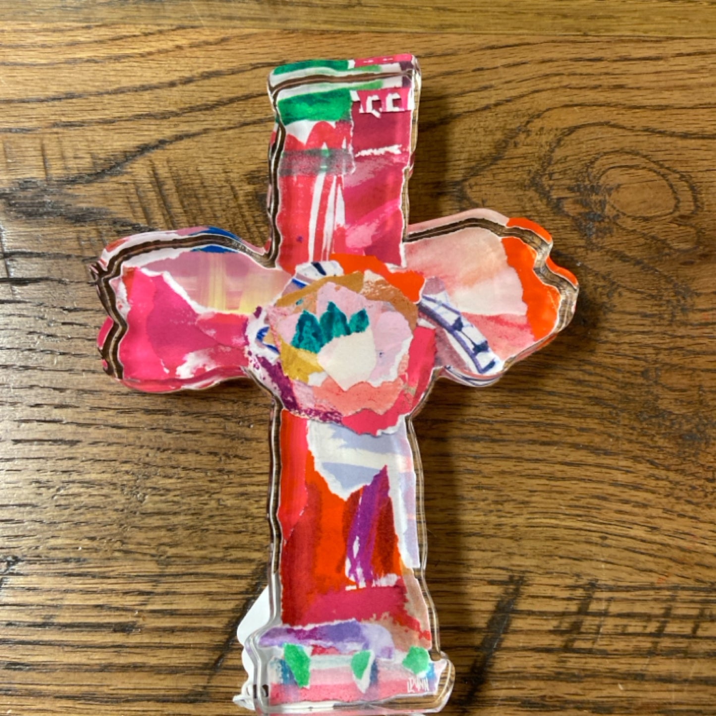 Red everlasting love acrylic cross