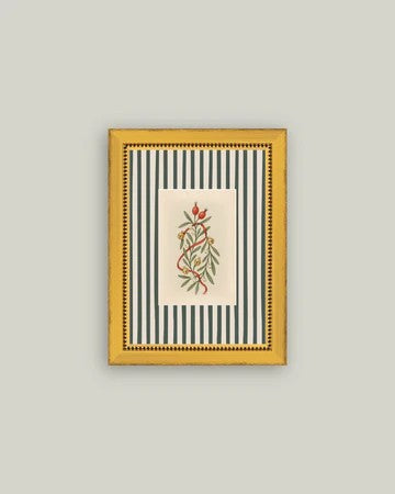 6 Holly Bells On Stripes 8x10