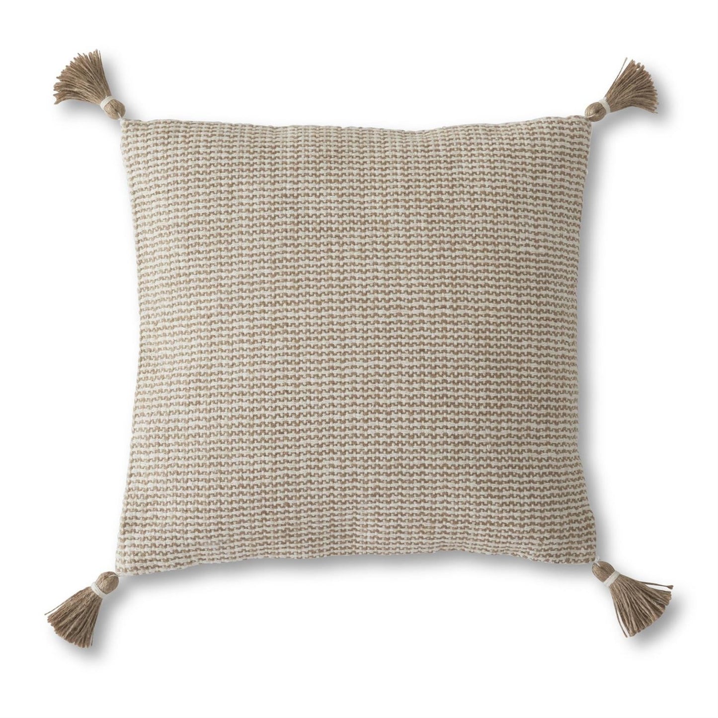 6 18" Square Cream and Tan Pillow (25)