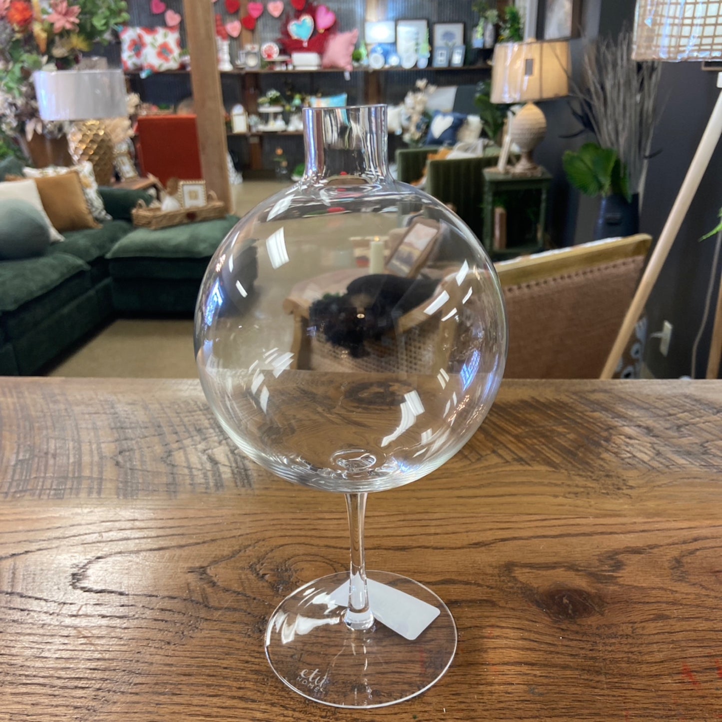 6 Clear wine glass vase large