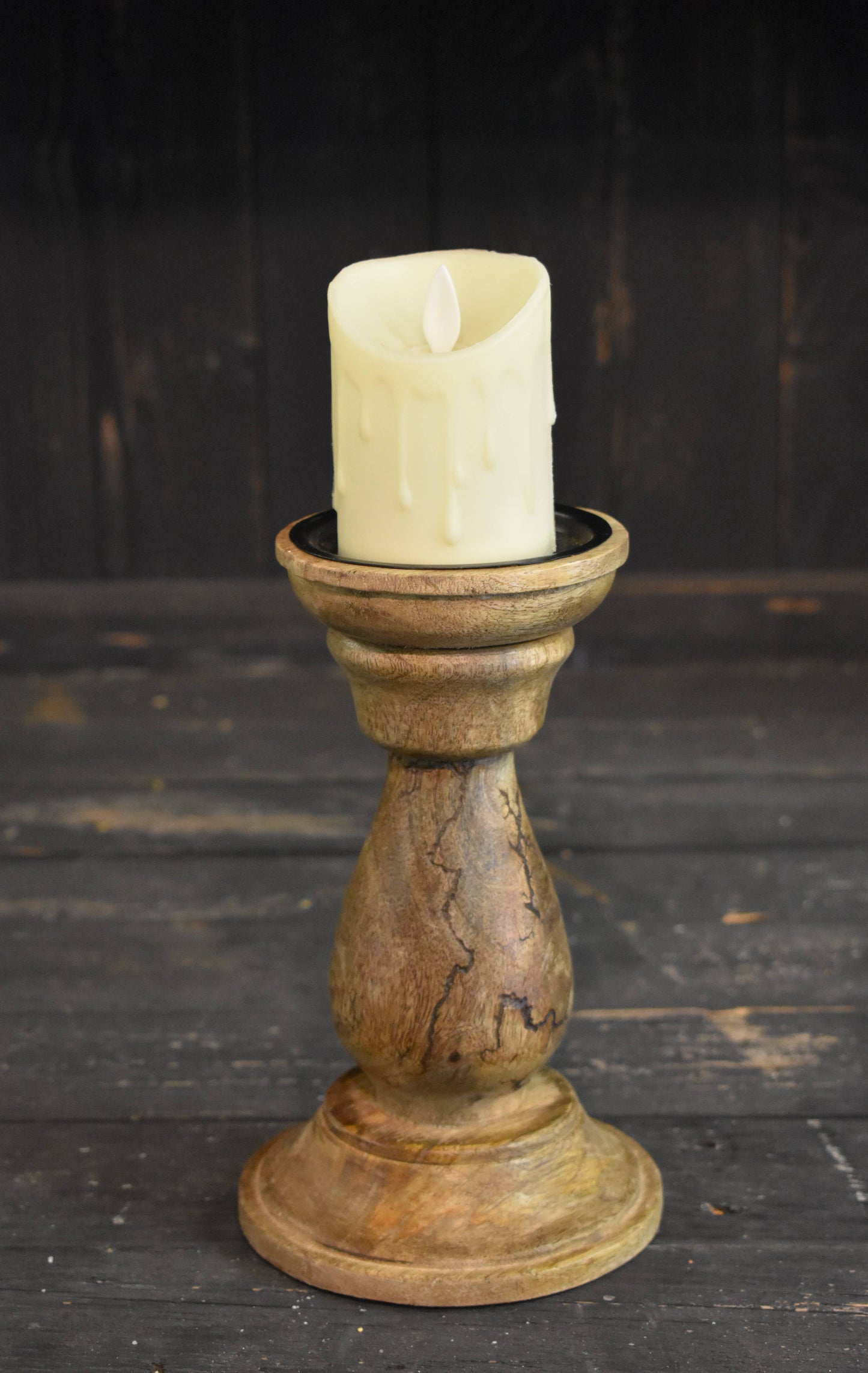 TF107 Crackle Candle Holder 5x8in