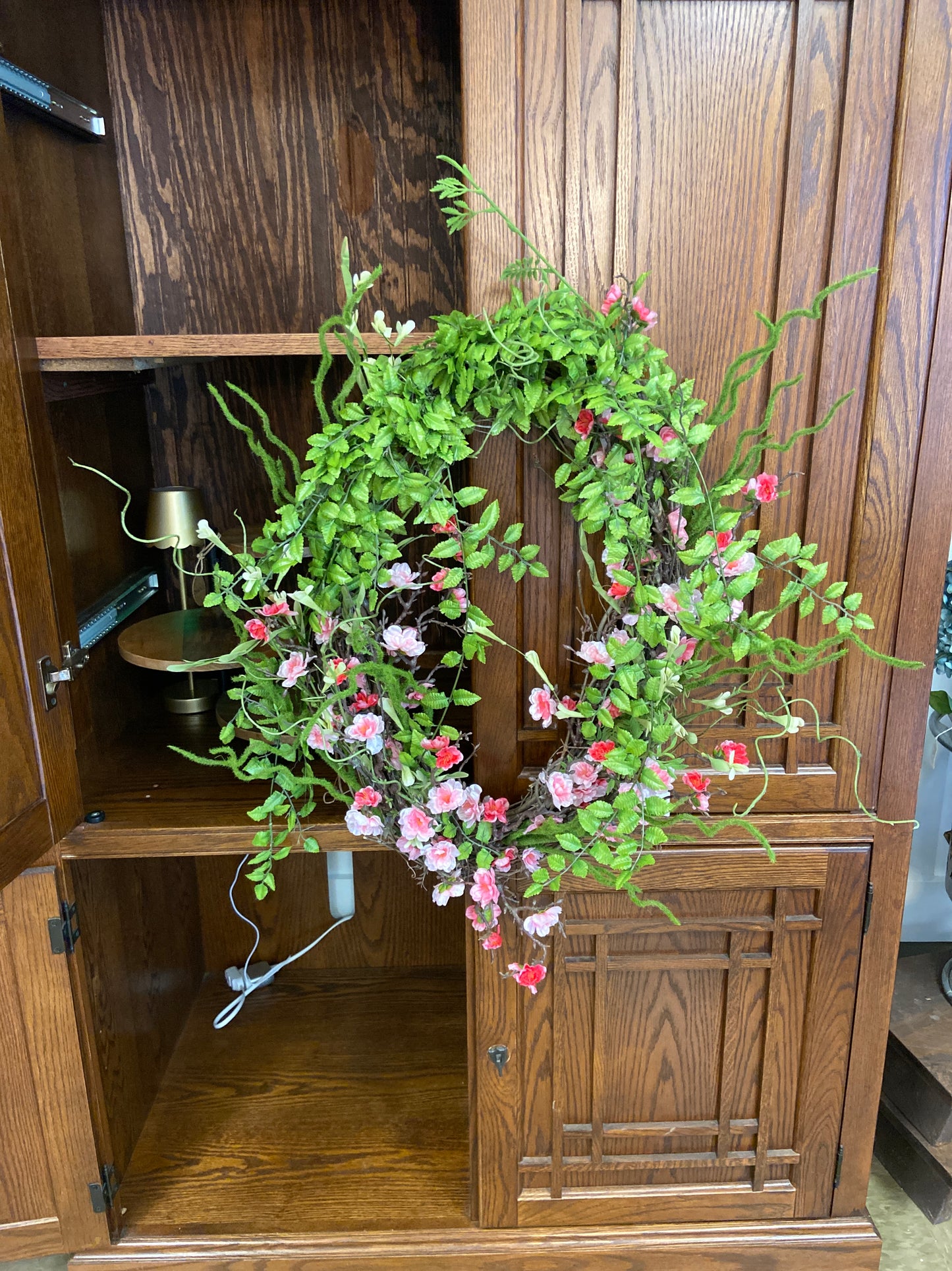 013025 pink oval wreath