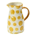 Creative Co-Op Stoneware, Yellow Pitcher, 7"