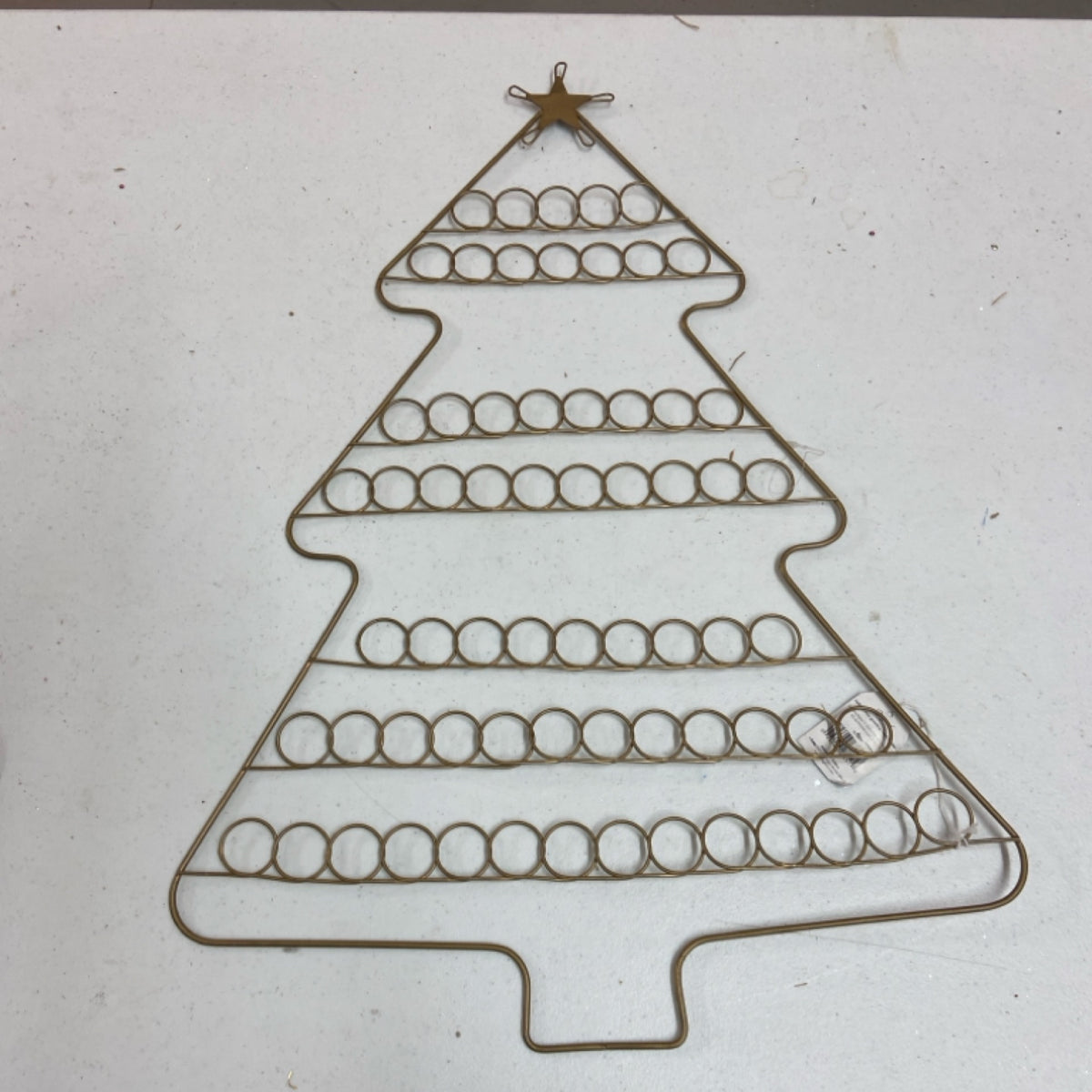 6 G18849 Holiday Tree Greeting Card Holder antique gold