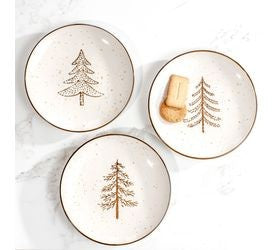 6 Evergreen tree dessert plate