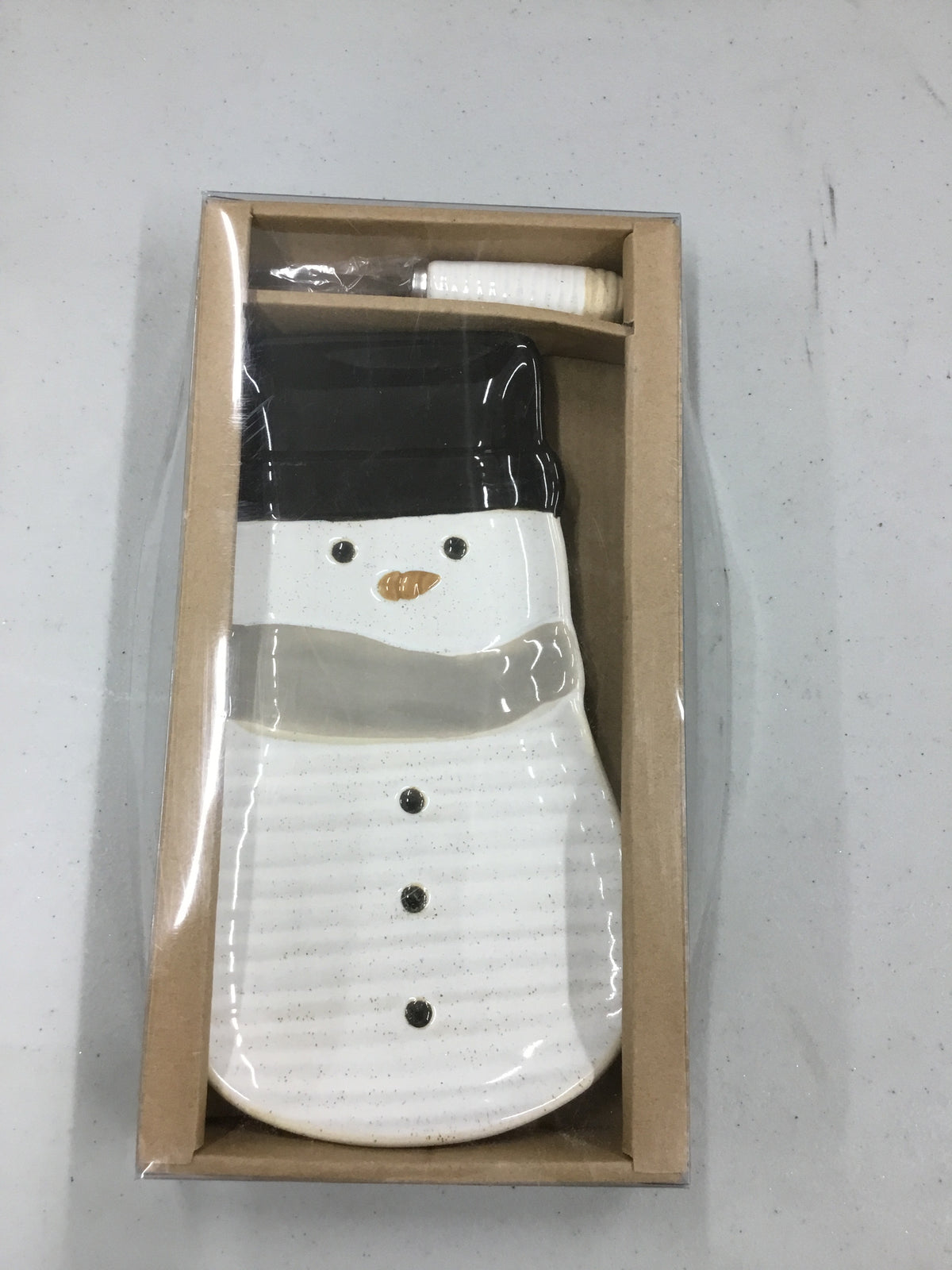 2020210407-DEM Snow Day Snowman Plate w Spreader Set