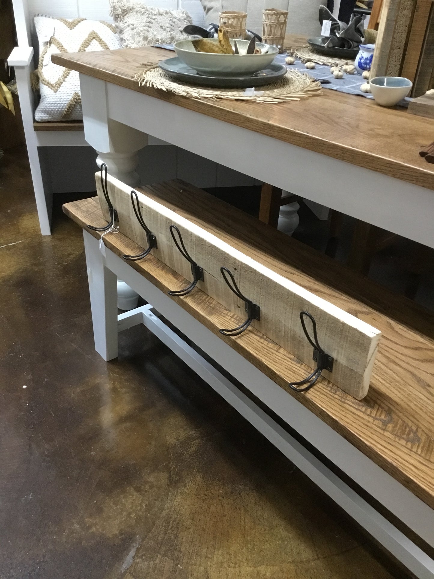 CCHA1008-KAL Recycled Wooden Coat Rack W 5 Hooks