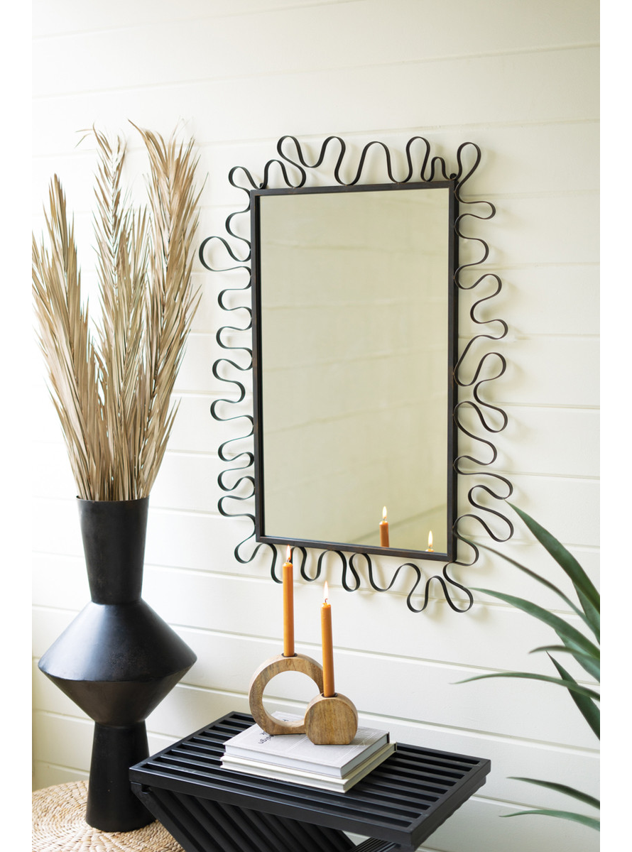 CLA1403 Organic Metal Rectangle Framed Mirror