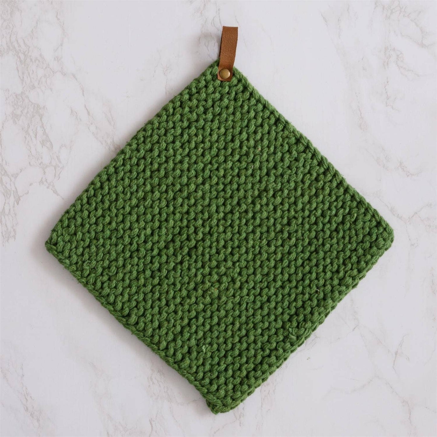 Knitted Pot Holder - Fern Green (25)