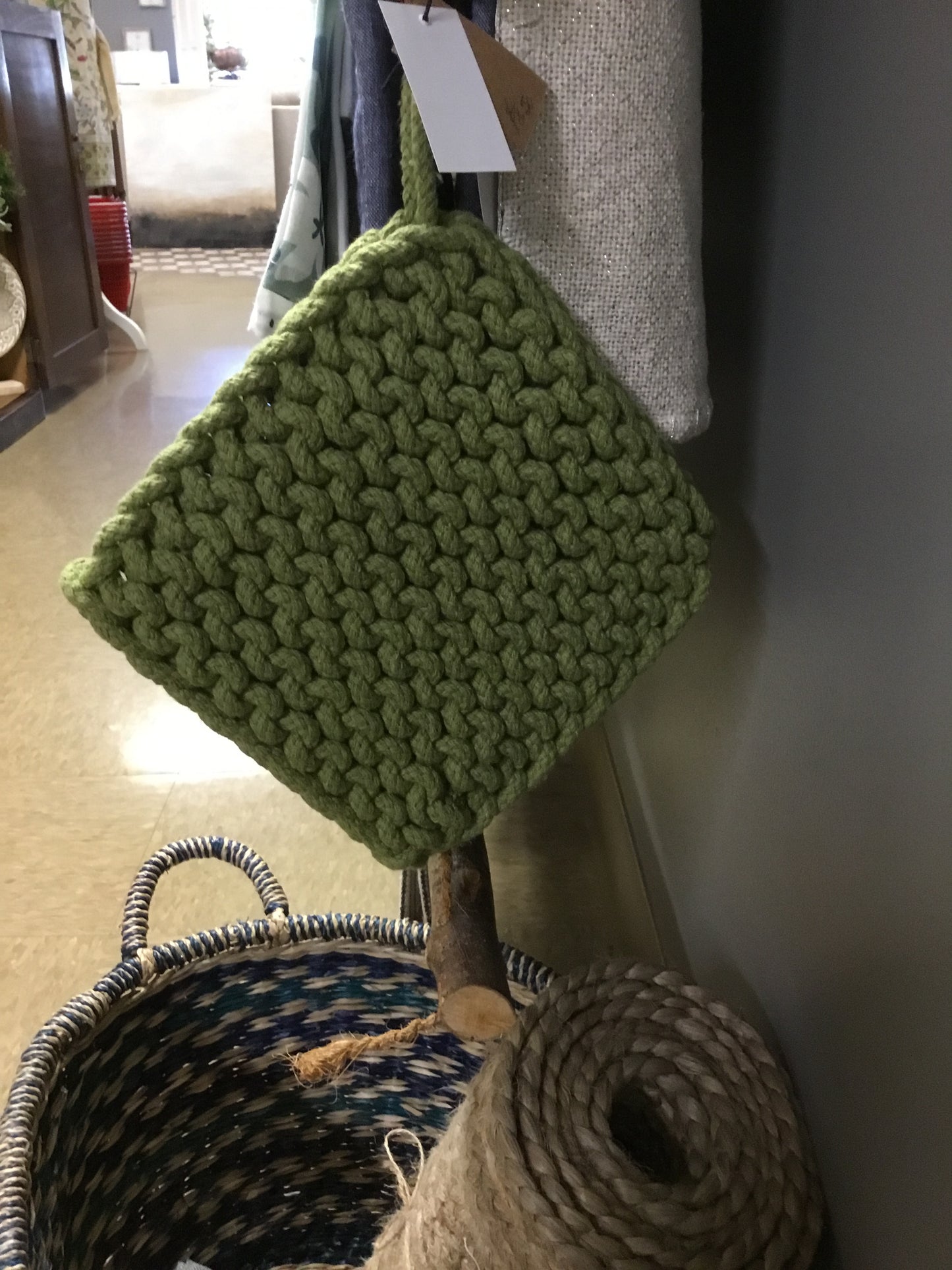 DF0662A Creative Co-Op Cotton Crocheted Potholders