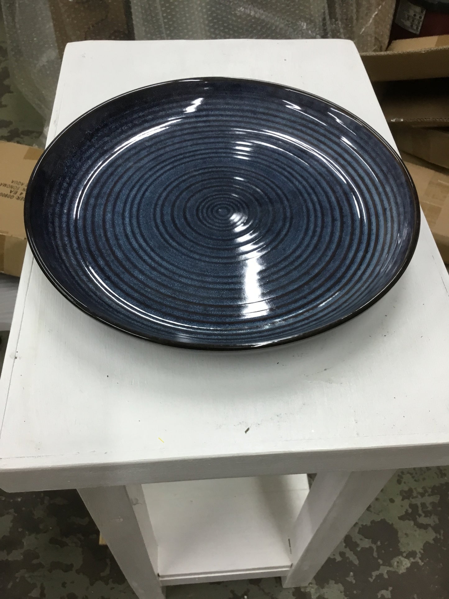 G12927 Loft Reactive Glaze Dinner Plate Mid Blue