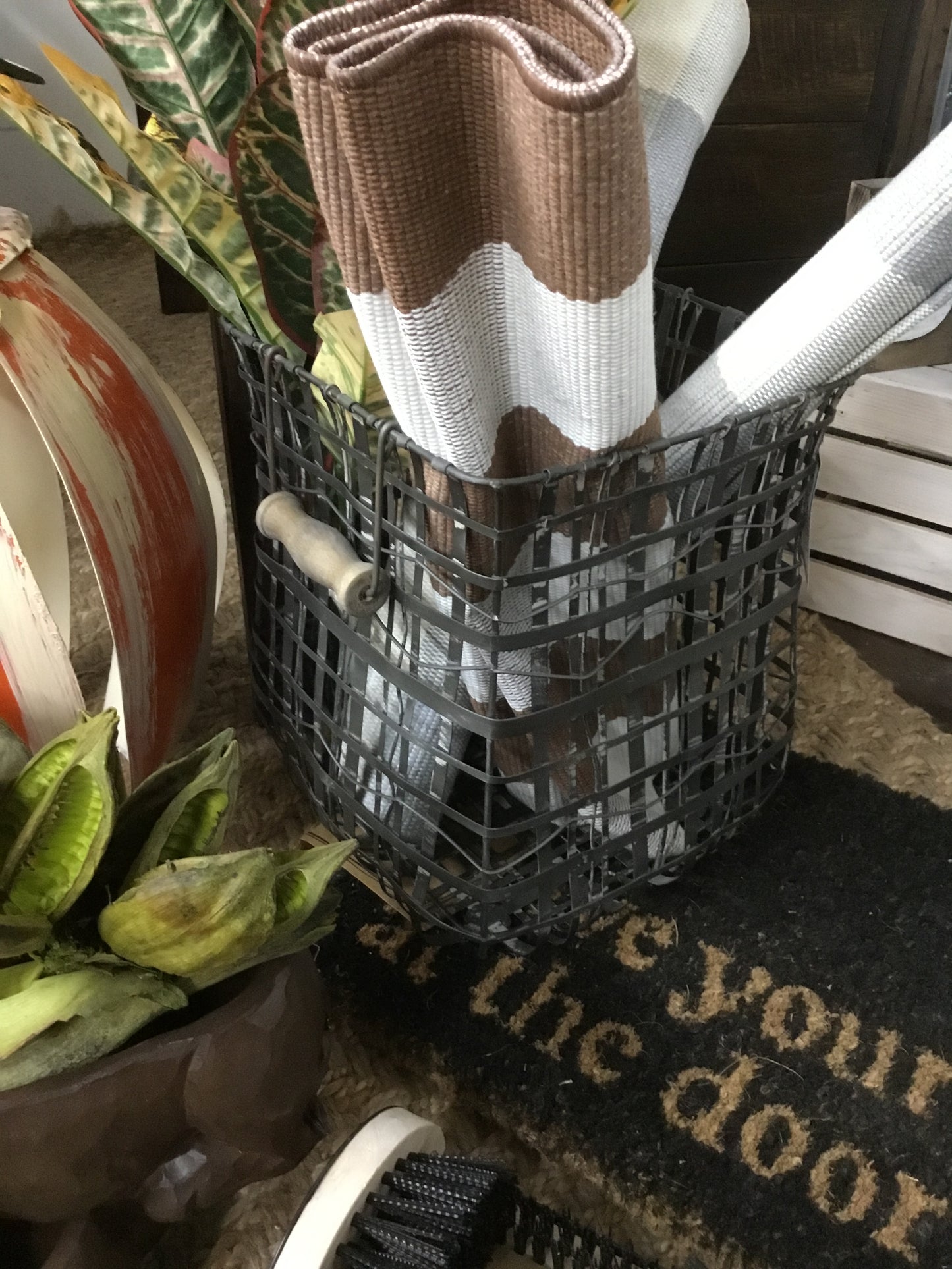 Cvden072sm Cre Metal Small Basket