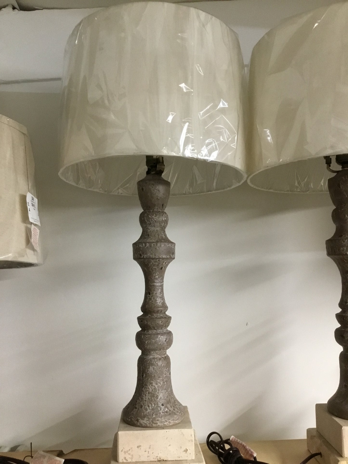 Spindle And Stone Lamp