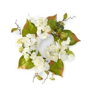 14" White Hydrangea Candle ring (25)