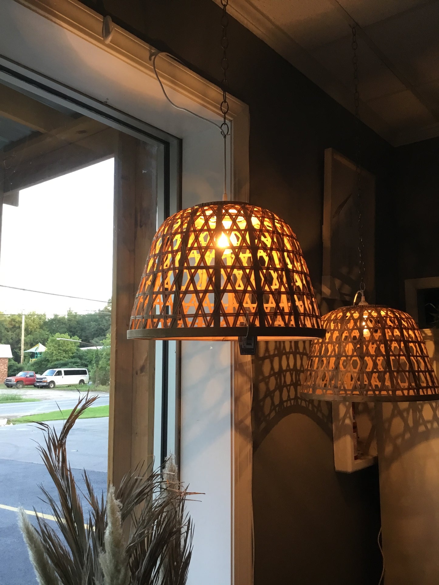 6 Wicker Basket Light