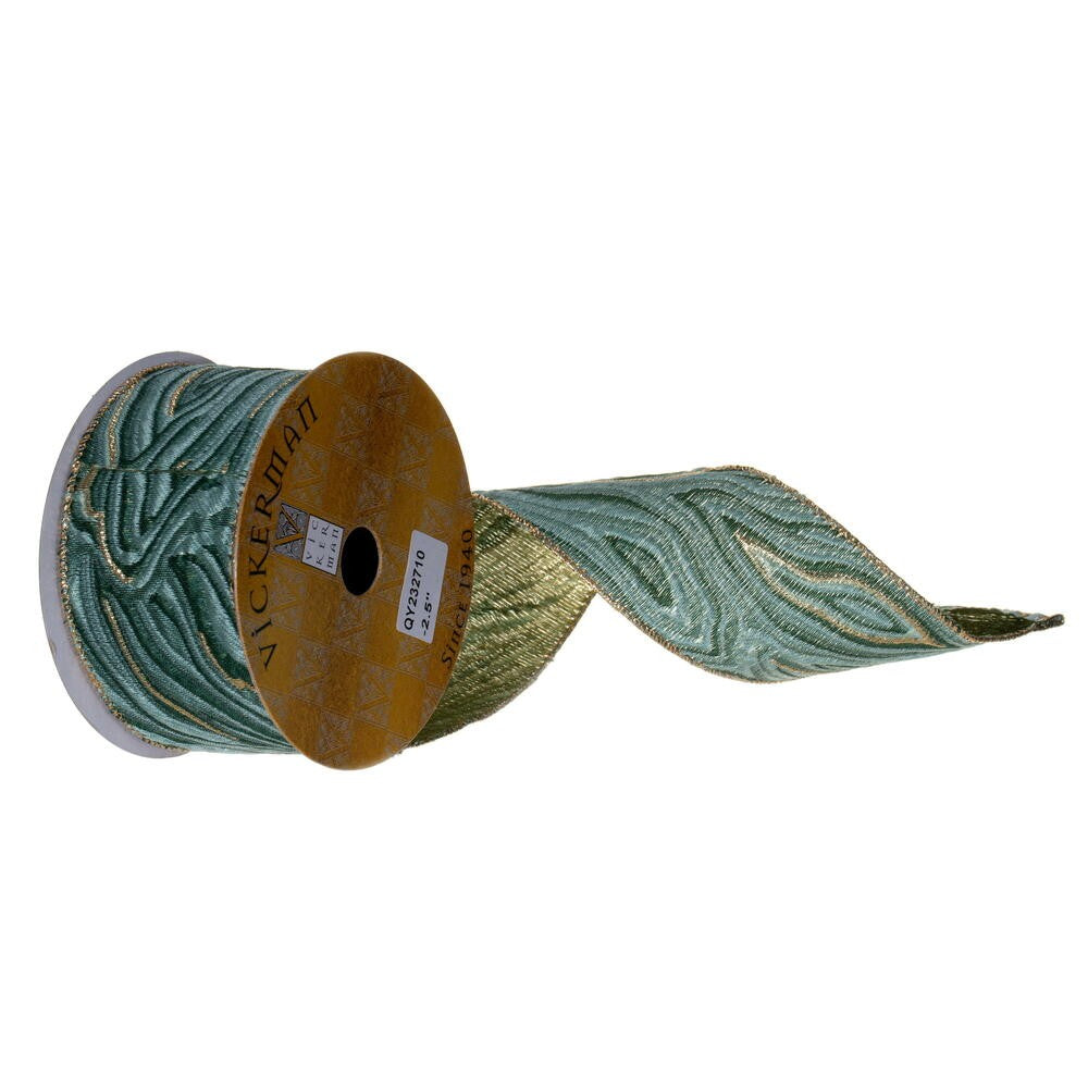 6 2.5" x 10 yards,Teasl Abstract Ribbon