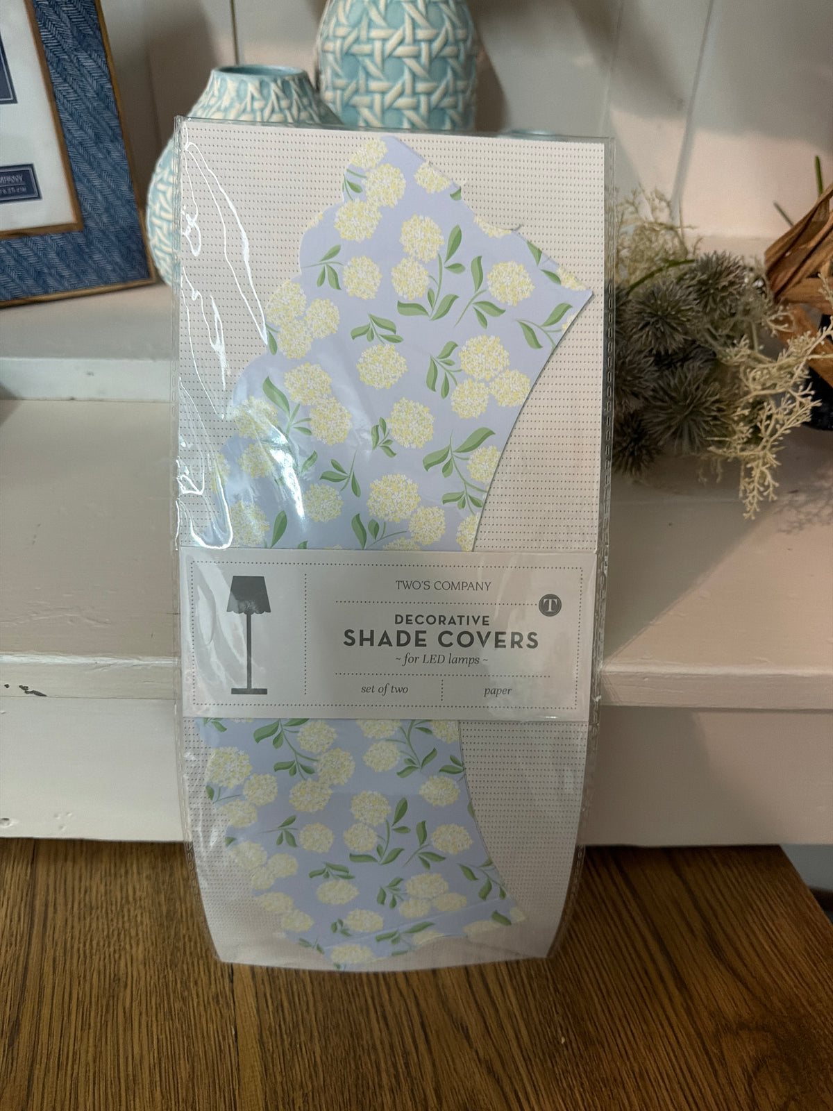 55075 Hydrangea Paper Shade Cover. White or pink flowers