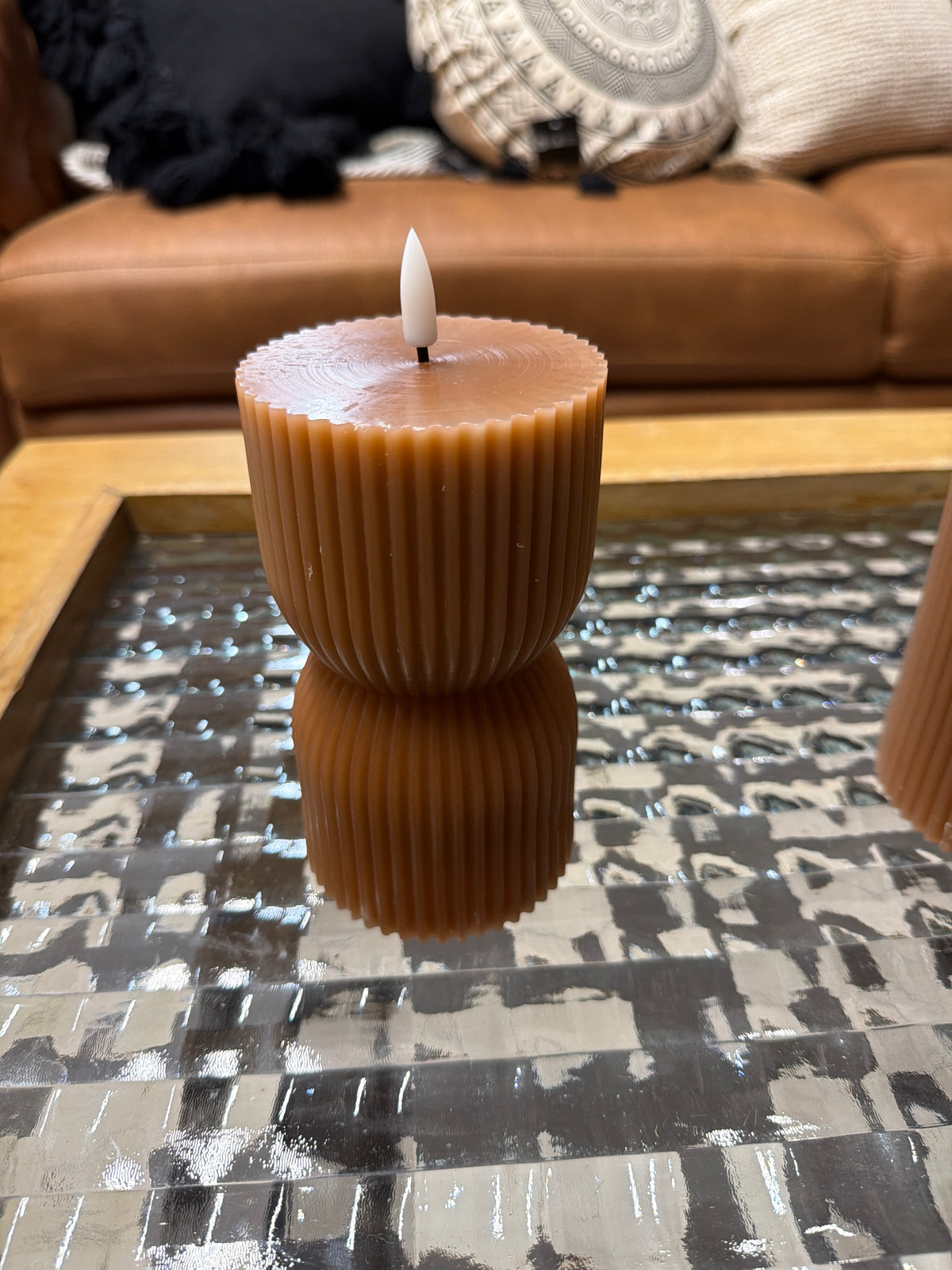 Small Led Candle Brown or Green